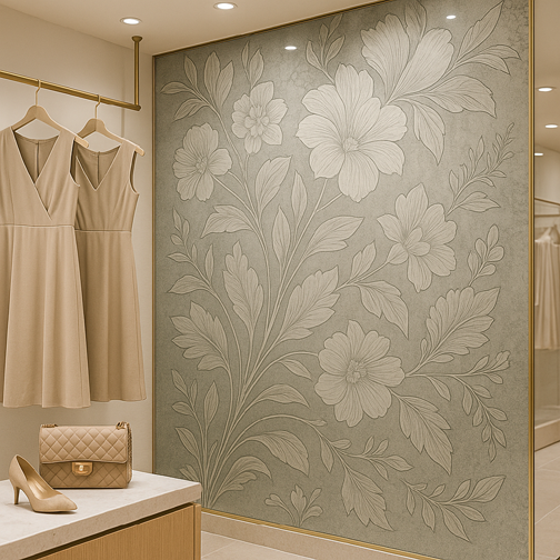 Luxury Glass Mural in Boutique